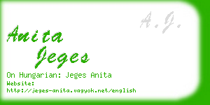 anita jeges business card